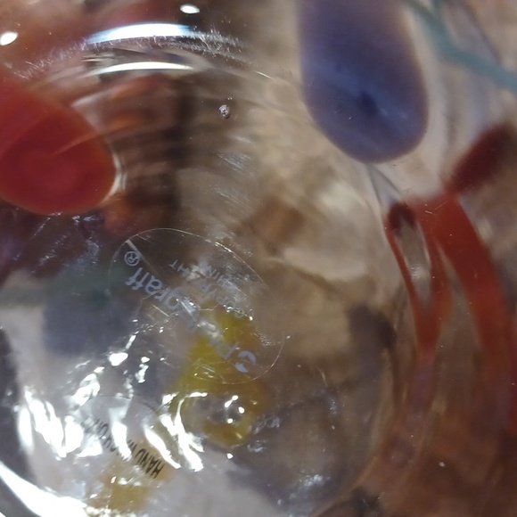 Pfaltzgraff Vintage Rainbow Swirl Handblown Glass Pitcher - Picture 4 of 6